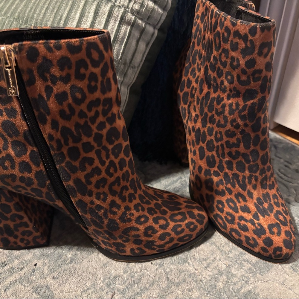 Leopard Print Ankle Boots